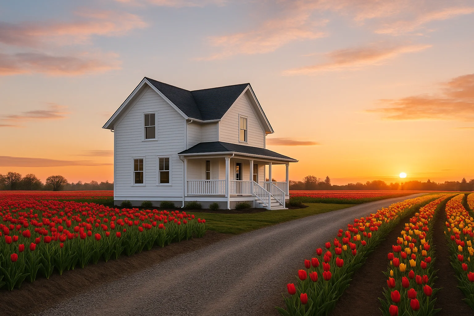 Restored farmhouse exterior near Woodburn Oregon
