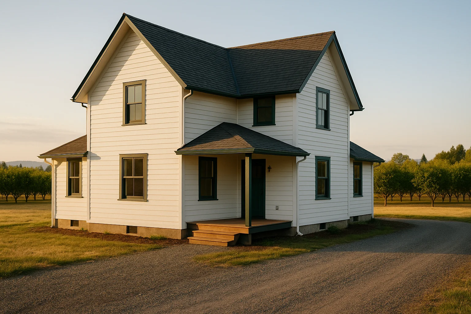 Freshly painted farmhouse near Woodburn Oregon