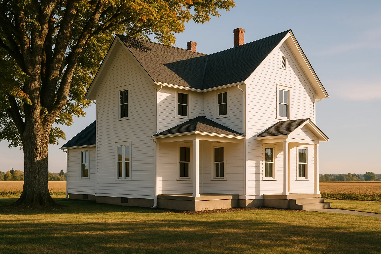 New lap siding on a French Prairie farmhouse near Woodburn